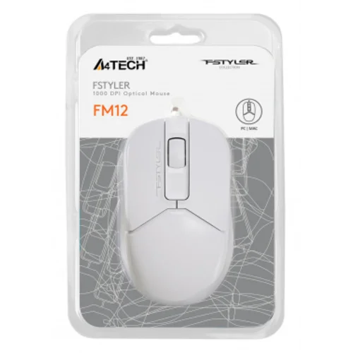 Мышь A4Tech Fstyler FM12 белый оптическая (1200dpi) USB (3but) Мышь A4Tech Fstyler FM12 белый оптическая (1200dpi) USB (3but)